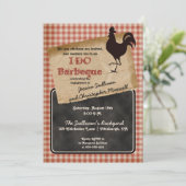 素朴な鶏の庭での結婚の約束パーティー 招待状 (スタンド正面)