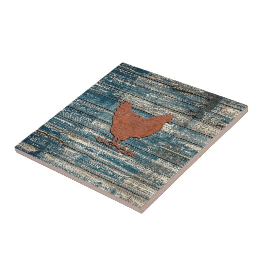 素朴な鶏(錆ついた) タイル (側面)