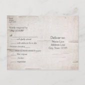 素朴な鹿と枝のバーチウェディング出欠確認カード インビテーションポストカード (裏面)