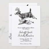 素朴な鹿のいる森のウェディング招待状 招待状 (正面/裏面)