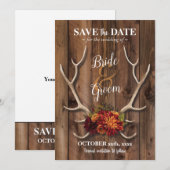 素朴な鹿の角がロマンチックなウェディングの記念日を保存します 招待状 (正面/裏面)