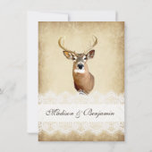 素朴な鹿の角の狩猟 ウェディング 招待状 (裏面)