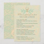 素朴な鹿の角 ウェディング ウィークエンド予定カード 招待状 (正面/裏面)