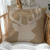 素朴な鹿の雄の麻のスロー枕 クッション