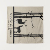 素朴な鹿の頭の角 ウェディング バックドロップ タペストリー (正面(横))