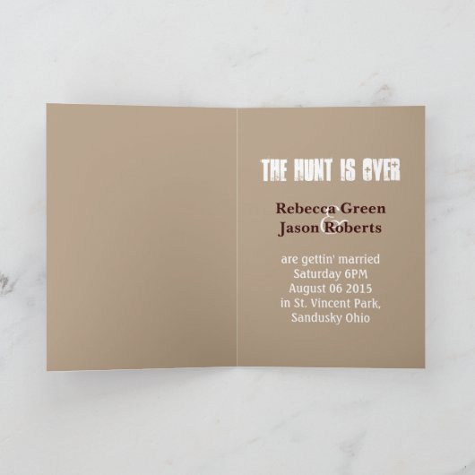 素朴な鹿狩りは結婚式招待状 招待状 (内部)
