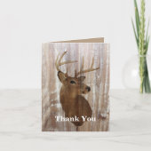 素朴な鹿 狩猟は終了 結婚式 ありがとう サンキューカード (正面)