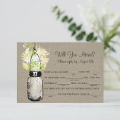 素朴な麻の瓶の野の花 LIB RSVP (スタンド正面)