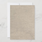 素朴な麻ひもの弓およびバーラップの結婚式招待状 招待状 (裏面)