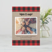 素朴な麻布とバッファロープライドのモノグラム写真 シーズンカード (スタンド正面)