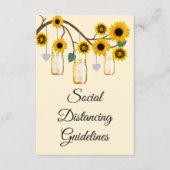 素朴な黄色の花のメイソンジャー 安全対策 エンクロージャーカード (正面)