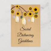 素朴な黄色の花柄のメイソンジャー 安全対策 エンクロージャーカード (正面)