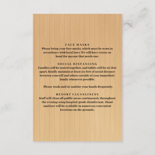 素朴な黄色の花柄のメイソンジャー 安全対策 エンクロージャーカード (裏面)