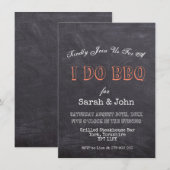 素朴な黒いブラックボード BBQします 招待状 (正面/裏面)