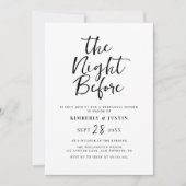 素朴な黒い台本のリハーサルのディナーの招待 招待状 (正面)