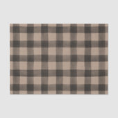 素朴な黒およびクラフトのバッファローの格子縞のティッシュペーパー 薄葉紙 (正面)