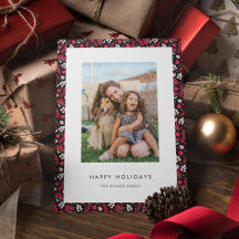 素朴な黒と赤のクリスマスパターン写真