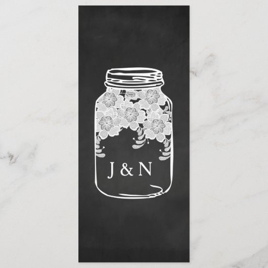 素朴な黒板のメーソンジャーのカスタムな結婚式メニュー メニュー (裏面)