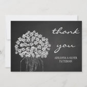 素朴な黒板のメーソンジャーの花は感謝していしています サンキューカード (正面)