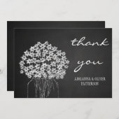 素朴な黒板のメーソンジャーの花は感謝していしています サンキューカード (正面/裏面)