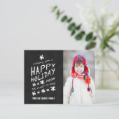 素朴な黒板の写真の休日の郵便はがき シーズンポストカード (スタンド正面)