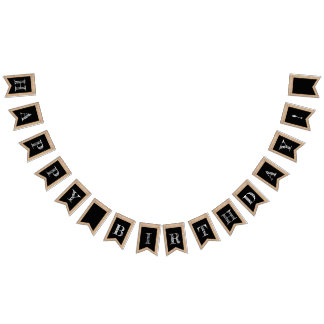 素朴な黒板の旗のカスタムのハッピーバースデー バンティングフラッグ