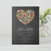 素朴な黒板は台所ブライダル・シャワーをつなぎます 招待状 (スタンド正面)