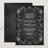 素朴な黒板結婚式招待状 招待状 (正面/裏面)
