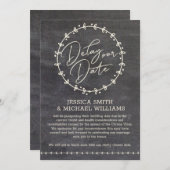 素朴な黒板風コロナウイルスの延期お詫びカード 招待状 (正面/裏面)