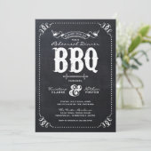 素朴な黒板風リハーサルディナー BBQ 招待状 (スタンド正面)