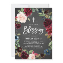 素朴な黒板 バーガンディ フラワー リース 祝福