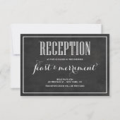 素朴な黒板　食べ、飲み、そして結婚を祝う レセプション 招待状 (正面)