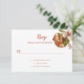 素朴な10月の秋の花 出欠カード (スタンド正面)