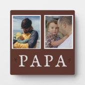 素朴な2枚写真のオーダーメイドおじいちゃんプレート フォトプラーク (正面)