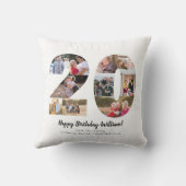 素朴な20枚の写真コラージュ オーダーメイドのグリーティングカード クッション (裏面)