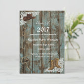 素朴な20XXブーツ及びレースの卒業の発表 案内状 (スタンド正面)