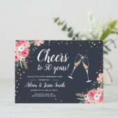 素朴な50周年結婚記念日の招待状 花 招待状 (スタンド正面)