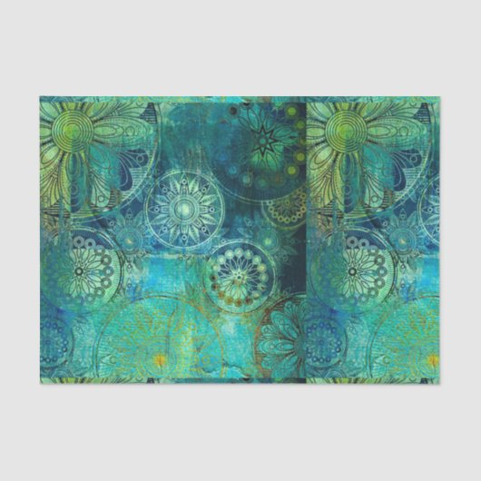 素朴な，アールヌーボー，みすぼらしい，シックな，緑，金ゴールド,エレガントそして 薄葉紙 (正面)