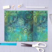 素朴な，アールヌーボー，みすぼらしい，シックな，緑，金ゴールド,エレガントそして 薄葉紙 (クラフト)