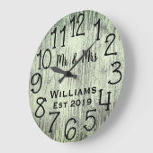 素朴な カスタマイズ 灰色 木材 ラージ壁時計 (傾斜)