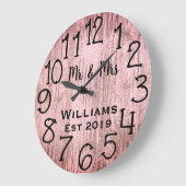 素朴な カスタム 灰色 木材 オーダーメイド ラージ壁時計 (傾斜)