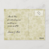 素朴な"ネイビーブルー"冬の結婚式ありがとう ポストカード (裏面)