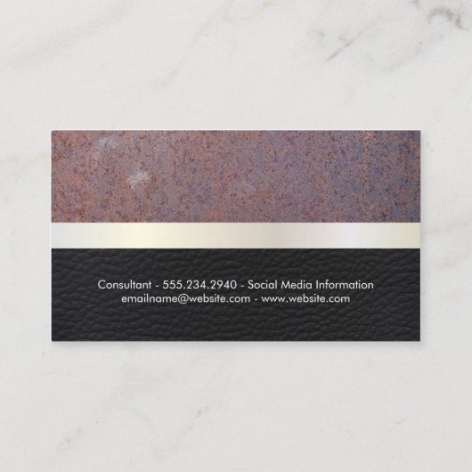 素朴な |レザー 名刺 (裏面)