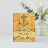 素朴な、ヴィンテージ、いかり航海の感謝していユー ポストカード (スタンド正面)
