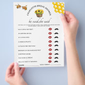 素朴な「彼が言った、彼女が言った」結婚前のお茶会ゲーム チラシ (手)