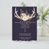 素朴な(雄ジカの)枝角の招待 招待状 (スタンド正面)