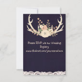 素朴な(雄ジカの)枝角の招待 招待状 (裏面)