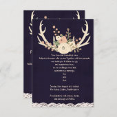 素朴な(雄ジカの)枝角の招待 招待状 (正面/裏面)