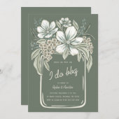 素朴な BBQ の誓いの印 招待状 (正面/裏面)