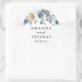 素朴なBohoの挨りだらけの青緑の花の結婚式 ラウンドシール (バッグ)